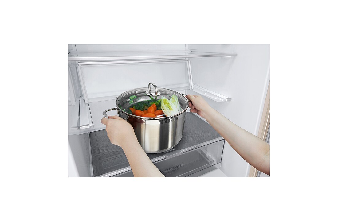 LG 451 л| Холодильник з нижньою морозильною камерою | DoorCooling+| Fresh Balancer |ThinQ	, GC-B569PECM, thumbnail 8
