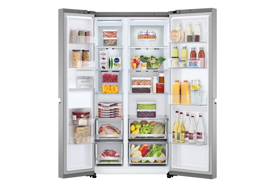 LG 647 літрів | Холодильник Side-by-Side | з технологією DoorCooling<sup>+</sup> | Інверторний компресор| ThinQ	, GC-B257SSZV, GC-B257SSZV, thumbnail 3