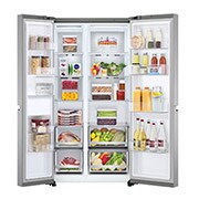 LG 647 літрів | Холодильник Side-by-Side | з технологією DoorCooling<sup>+</sup> | Інверторний компресор| ThinQ	, GC-B257SSZV, GC-B257SSZV, thumbnail 3