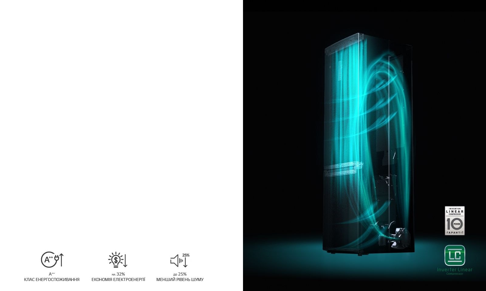 10 років гарантії* на Лінійний компресор