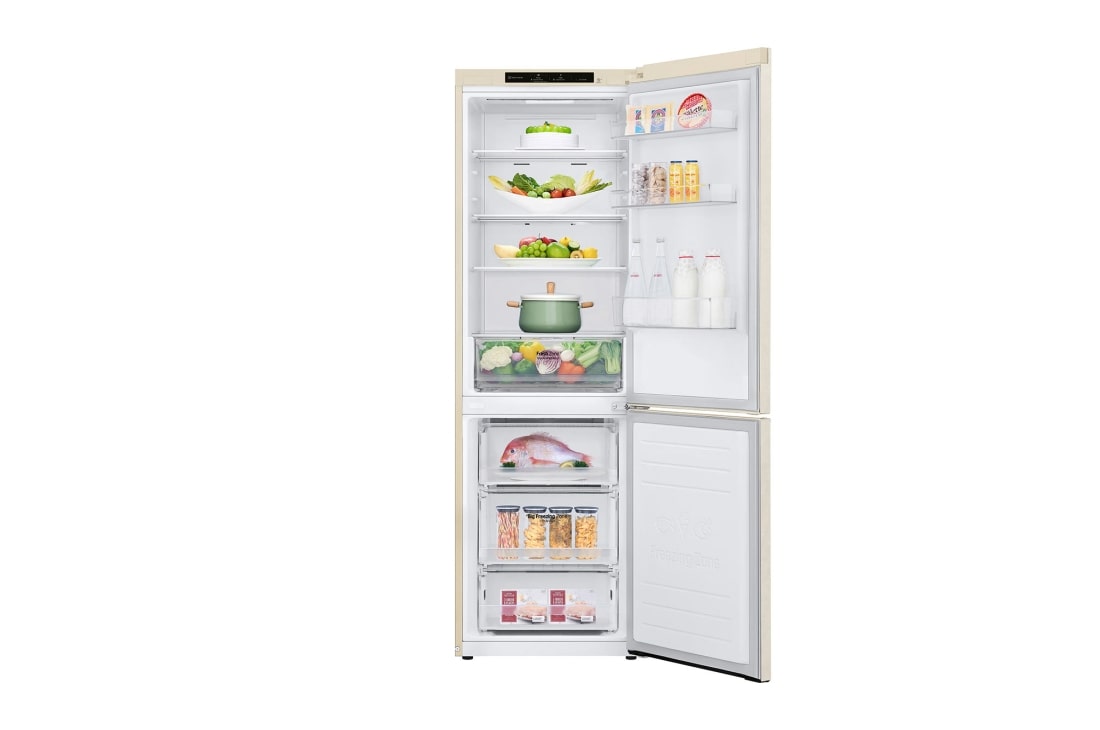 LG 341 л| Холодильник з нижньою морозильною камерою | DoorCooling+ | Інверторний компресор | Total No Frost , front all open food, GC-B459SECL, thumbnail 2