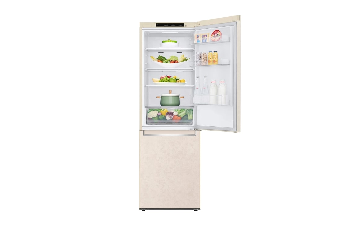 LG 341 л| Холодильник з нижньою морозильною камерою | DoorCooling+ | Інверторний компресор | Total No Frost , front top open food, GC-B459SECL, thumbnail 4