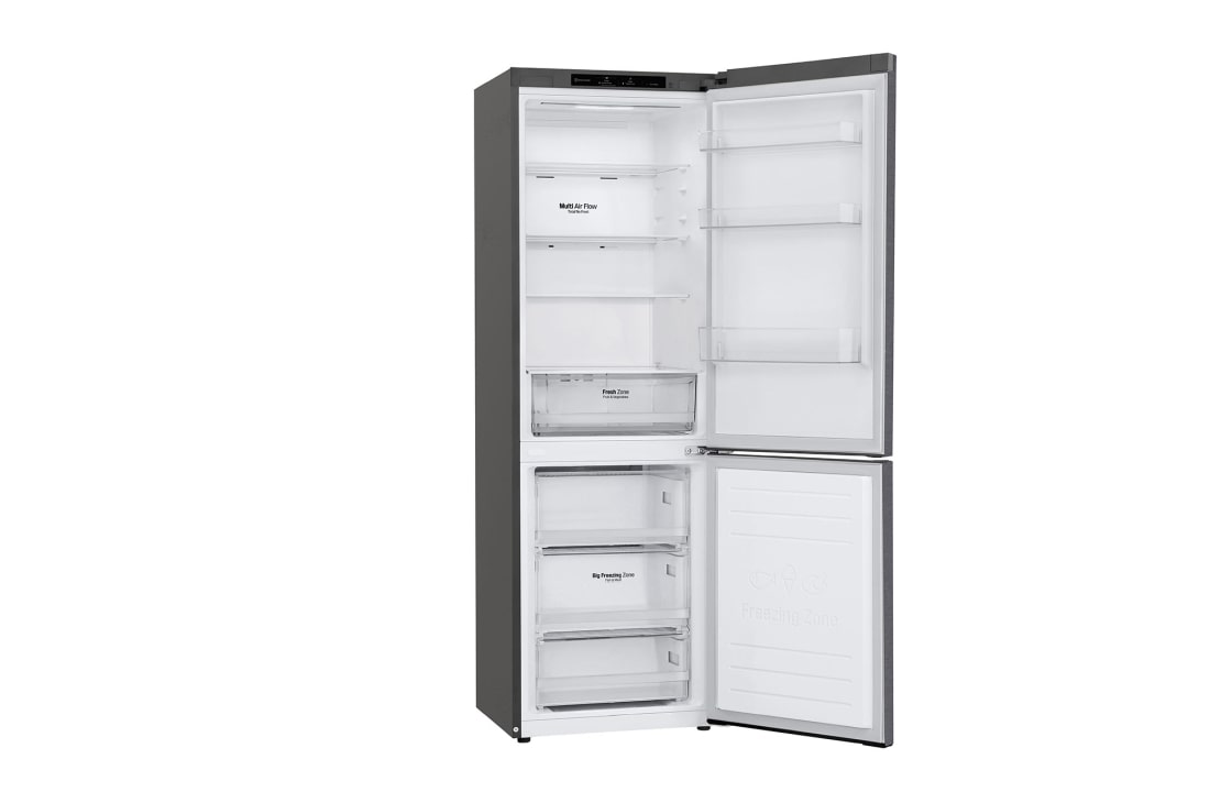 LG 341 л| Холодильник з нижньою морозильною камерою | DoorCooling+ | Інверторний компресор | Total No Frost , Left side all door open without food, GC-B459SLCL, thumbnail 11