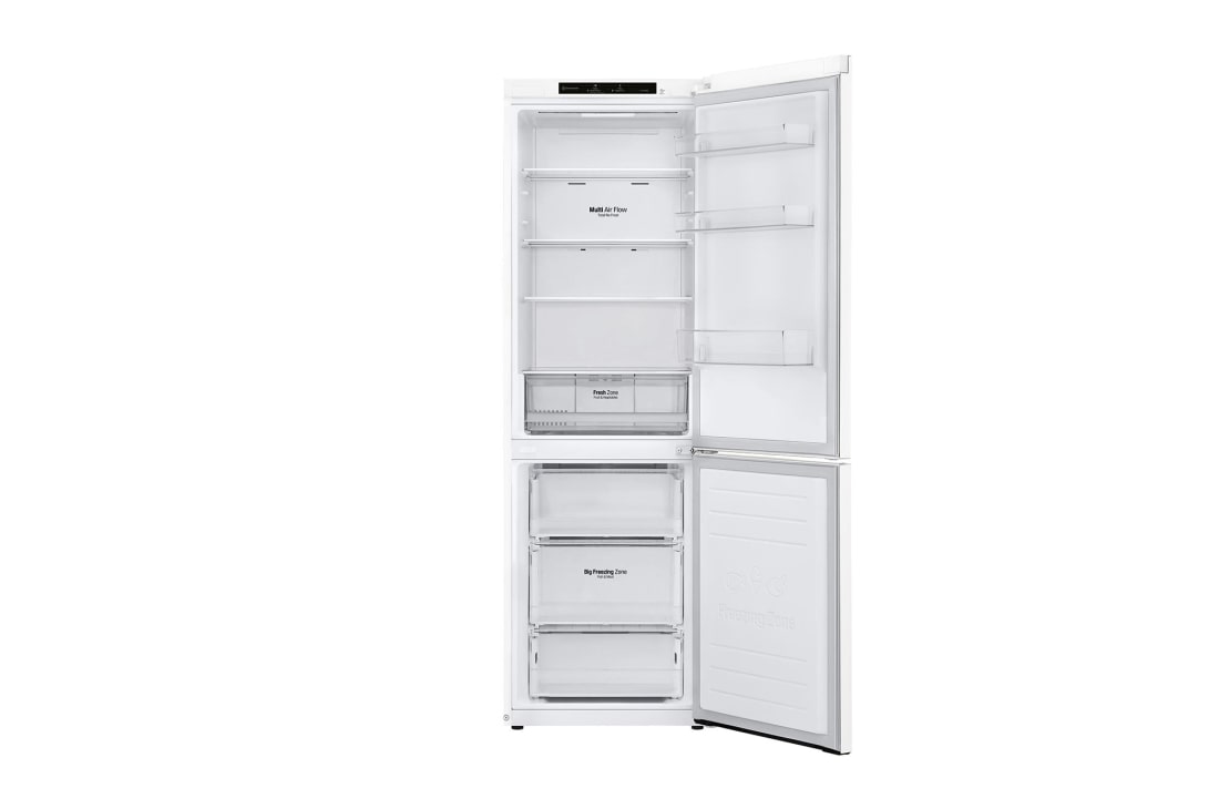 LG 341 л| Холодильник з нижньою морозильною камерою | DoorCooling+ | Інверторний компресор | Total No Frost , Front without food, GC-B459SQCL, thumbnail 3