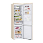 LG 384 л| Холодильник з нижньою морозильною камерою | DoorCooling+ | Інверторний компресор | Total No Frost, +15 degree side view with food, GC-B509SESM, thumbnail 12