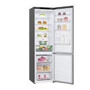 LG 384 л| Холодильник з нижньою морозильною камерою | DoorCooling+ | Інверторний компресор | Total No Frost , +15 degree side view with food, GC-B509SLCL, thumbnail 14