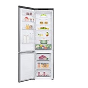 LG 384 л| Холодильник з нижньою морозильною камерою | DoorCooling+ | Інверторний компресор | Total No Frost , Front image opens with food, GC-B509SLCL, thumbnail 4