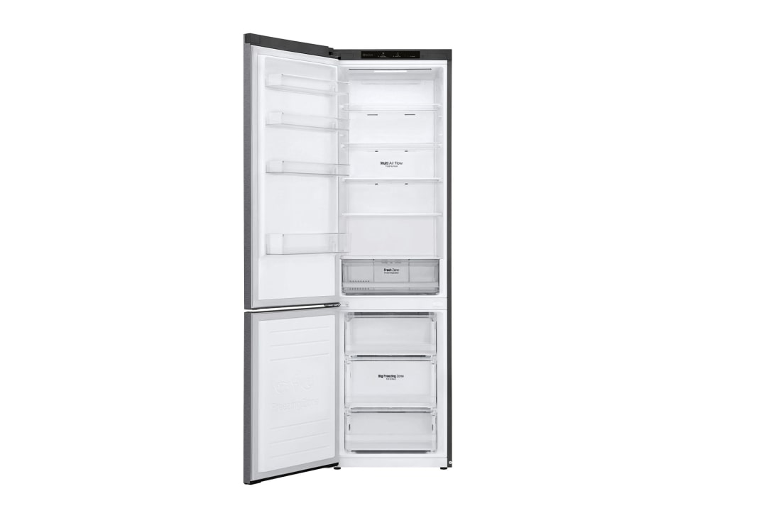 LG 384 л| Холодильник з нижньою морозильною камерою | DoorCooling+ | Інверторний компресор | Total No Frost , Frontal image open without food, GC-B509SLCL, thumbnail 5