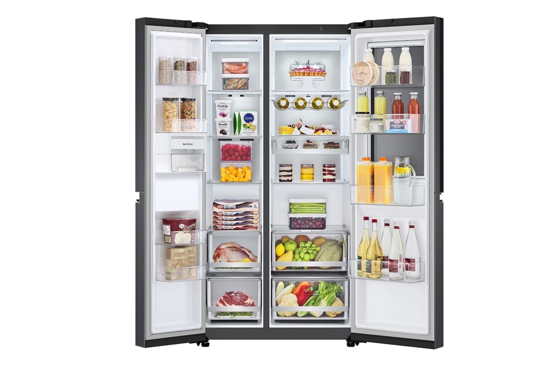 LG 647 літрів | Холодильник InstaView Door-in-Door | з технологією DoorCooling+ | Інверторний компресор | ThinQ, front open all food, GC-Q257CBFV, thumbnail 4