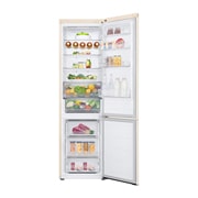 LG 387 л | Холодильник з нижньою морозильною камерою | DoorCooling+ | Інверторний компресор | Total No Frost, FrontAllOpen_Food view, GC-B509FEMW, thumbnail 2