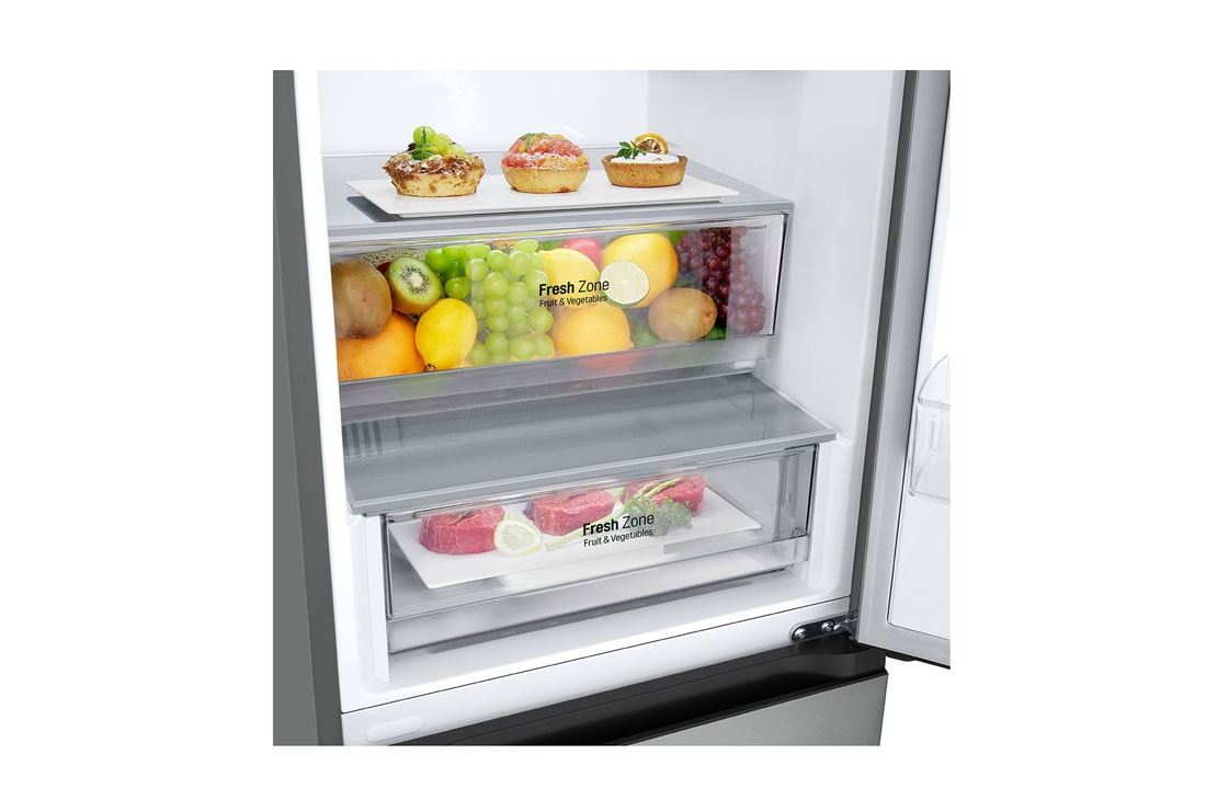 LG 387 л | Холодильник з нижньою морозильною камерою | DoorCooling+ | Інверторний компресор | Total No Frost, Drawer_Food view, GC-B509FNMW, thumbnail 8