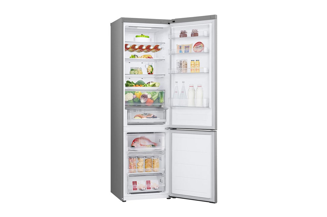 LG 387 л | Холодильник з нижньою морозильною камерою | DoorCooling+ | Інверторний компресор | Total No Frost, LeftSideOpen_Food view, GC-B509FNMW, thumbnail 10