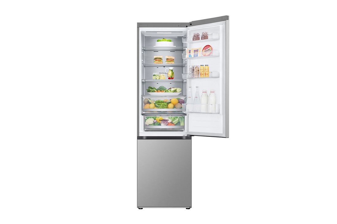 LG 387 л | Холодильник з нижньою морозильною камерою | DoorCooling+ | Інверторний компресор | Total No Frost, FrontAllOpen view, GC-B509FNPW, thumbnail 3