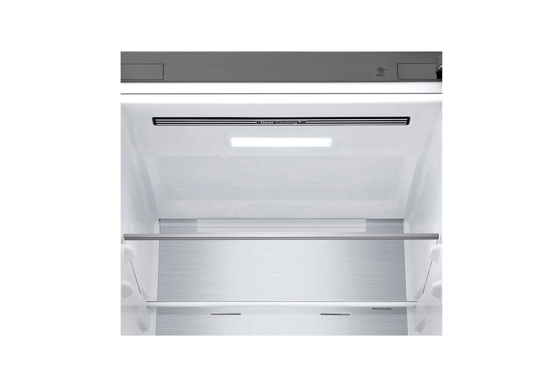 LG 387 л | Холодильник з нижньою морозильною камерою | DoorCooling+ | Інверторний компресор | Total No Frost, FrontTopOpen_Food view, GC-B509FNPW, thumbnail 6