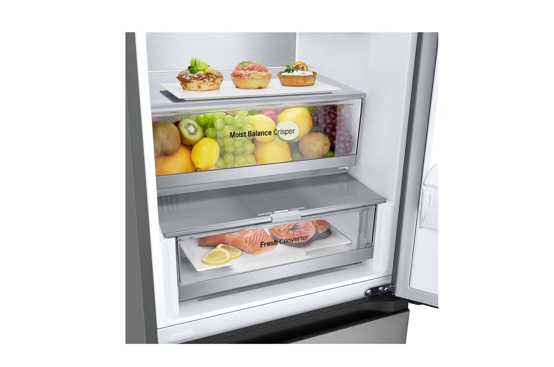 LG 387 л | Холодильник з нижньою морозильною камерою | DoorCooling+ | Інверторний компресор | Total No Frost, Drawer_Food view, GC-B509FNPW, thumbnail 8
