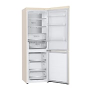 LG 344 л | Холодильник з нижньою морозильною камерою | DoorCooling+ | Інверторний компресор | Total No Frost, Вид зліва, двері холодильника відкриті (без їжі), GC-B459FEPW, thumbnail 12