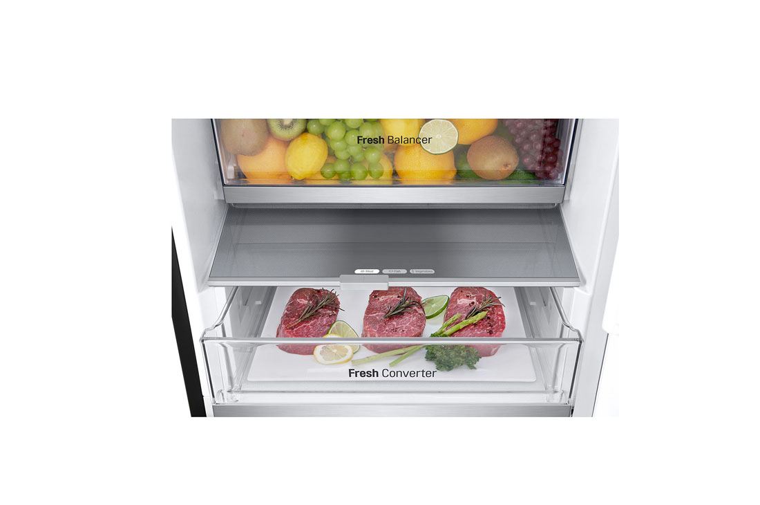 LG 387 л | Холодильник з нижньою морозильною камерою | DoorCooling+ | Інверторний компресор | Total No Frost, Drawer_Food view, GC-B509FTZW, thumbnail 8