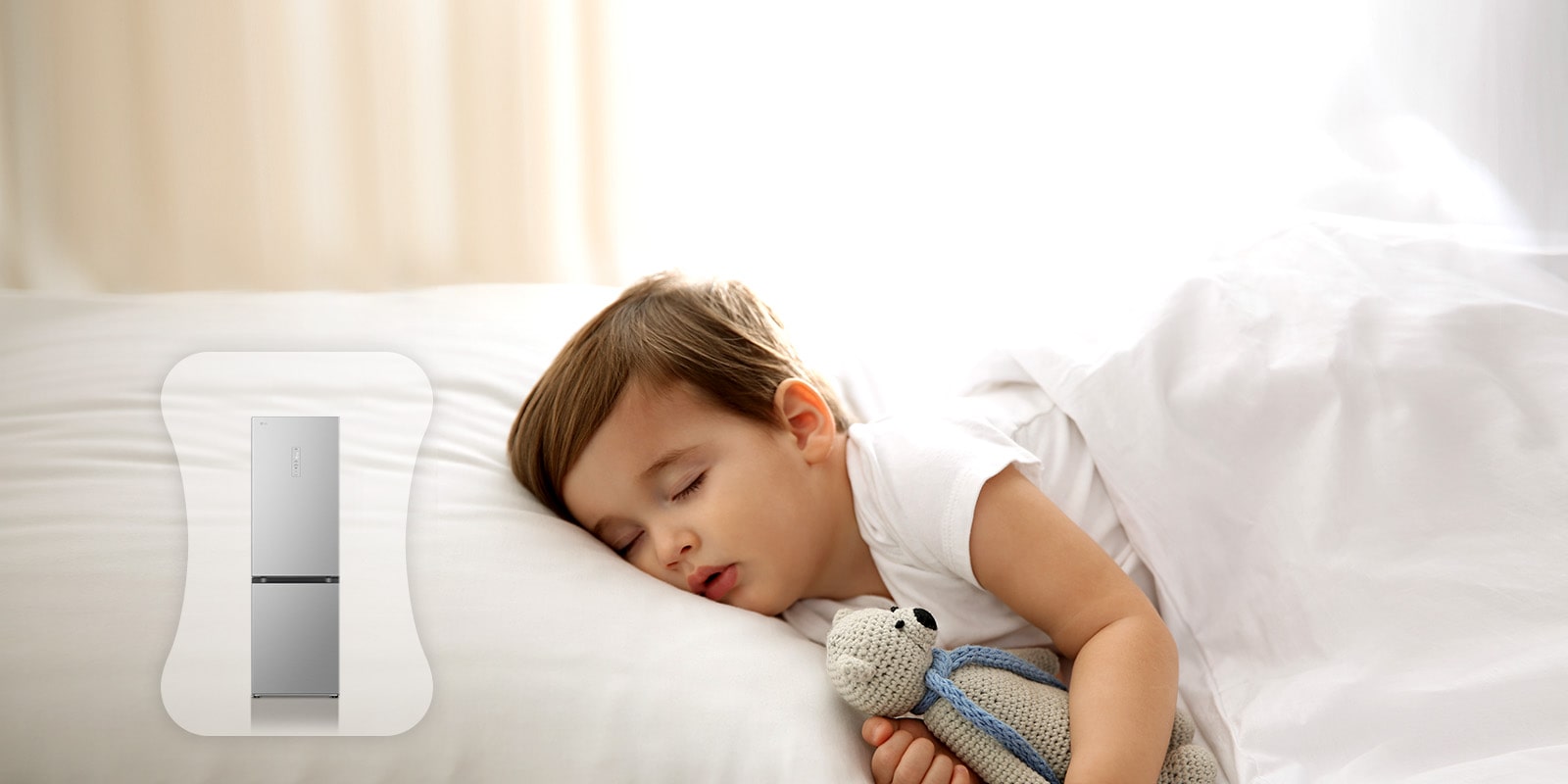 Зображено дитину у ліжку, яка міцно спить.