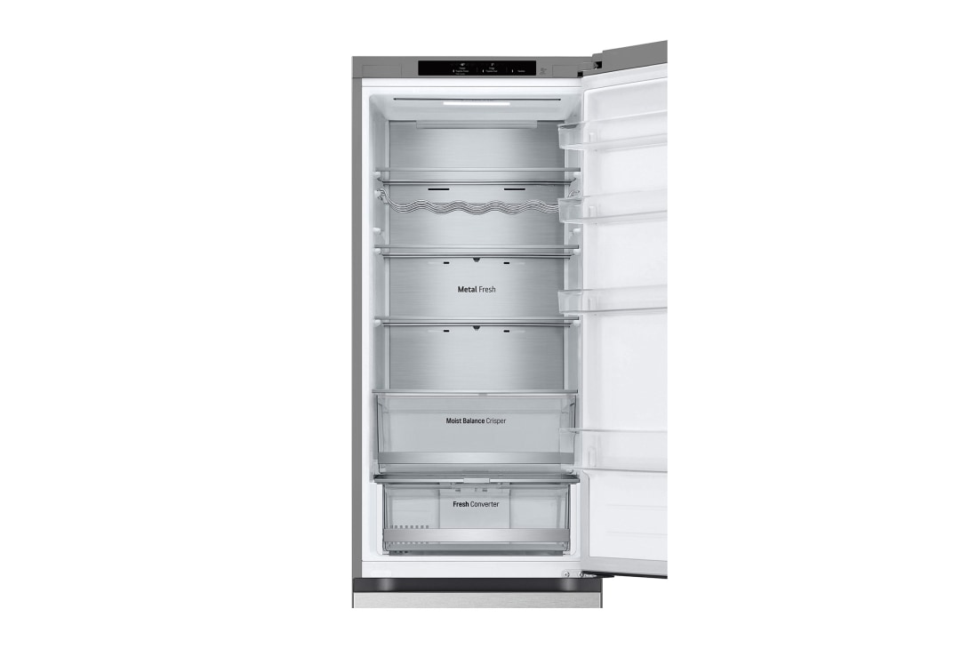 LG 384 л | Холодильник з нижньою морозильною камерою | DoorCooling+ | Fresh Converter | Total No Frost , Вид спереду, двері холодильника відкриті (без їжі), GW-B509FA7W, thumbnail 15