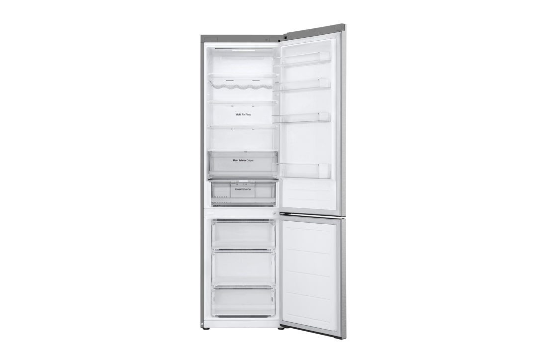 LG 384 л | Холодильник з нижньою морозильною камерою | DoorCooling+ | Fresh Converter | ThinQ , Вид спереду, усі двері холодильника відкриті (без їжі), GW-B509FAFW, thumbnail 3