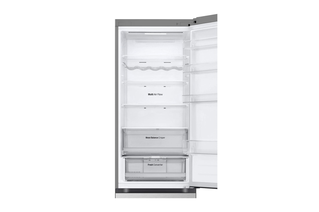 LG 384 л | Холодильник з нижньою морозильною камерою | DoorCooling+ | Fresh Converter | ThinQ , Вид спереду, двері холодильника відкриті (без їжі), GW-B509FAFW, thumbnail 15