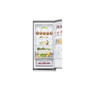 LG 384 л | Холодильник з нижньою морозильною камерою | DoorCooling+ | Fresh Converter | ThinQ , Вид спереду, двері холодильника відкриті (з їжею), GW-B509FAFW, thumbnail 7