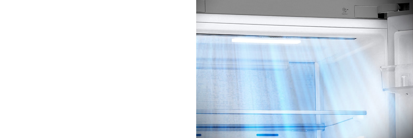 " Збільшене зображення вентиляційних отворів, розташованих у передній частині холодильника, що забезпечує ефективне та рівномірне охолодження."