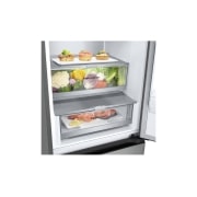 LG 384 л | Холодильник з нижньою морозильною камерою | DoorCooling+| Fresh Balancer | Fresh Converter |ThinQ, Вид зліва на зони свіжості, GW-B509FNUW, thumbnail 8