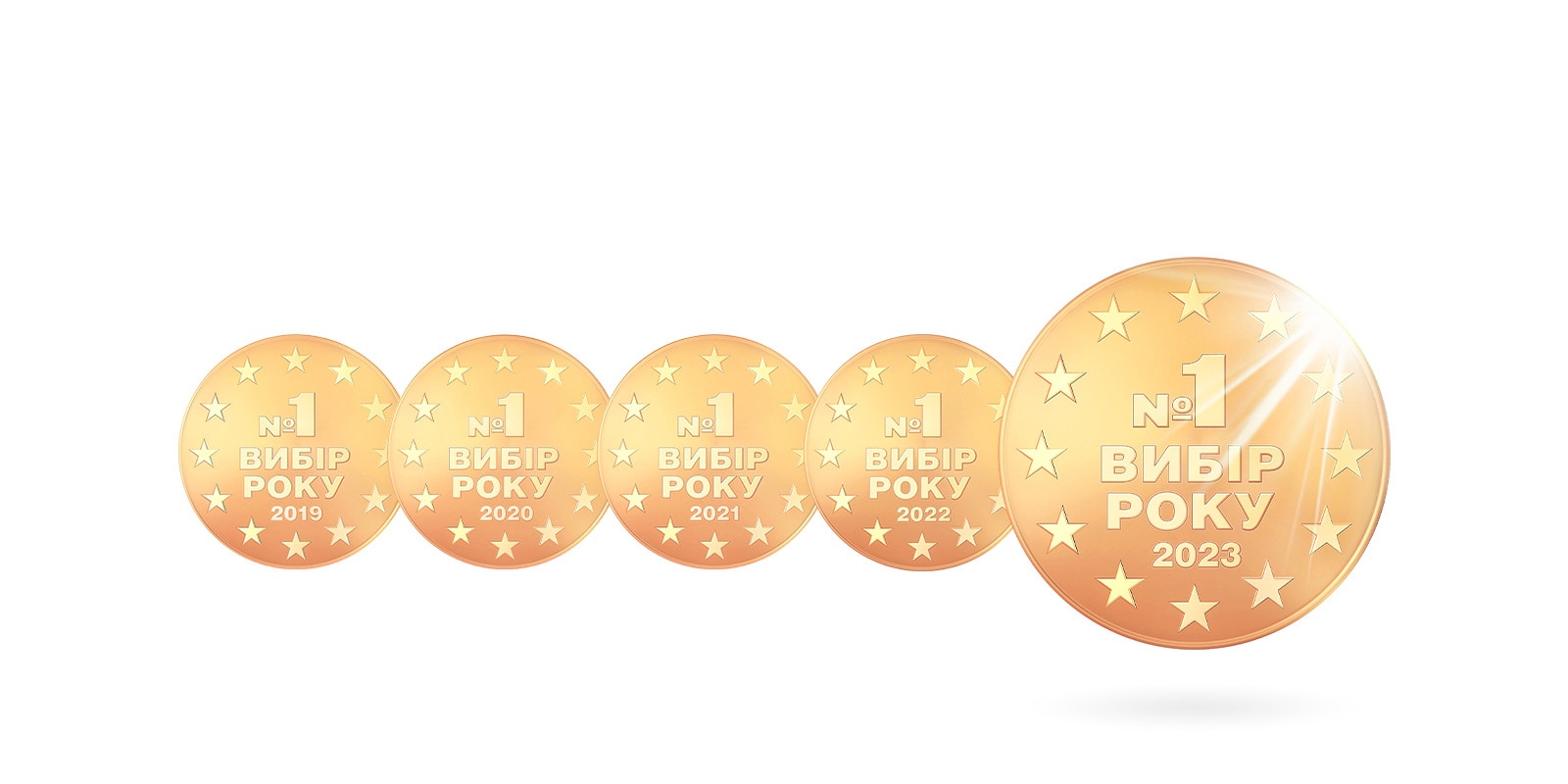 Зображено відео з поворотом кілька разім медалі конкрусу "Вибір Року" 2023.