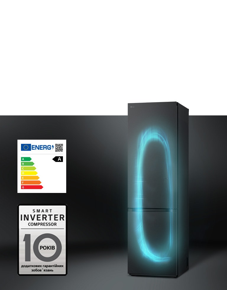 Холодильник з ефективною системою охолодження за допомогою інверторного компресора та гарантією на компресор.