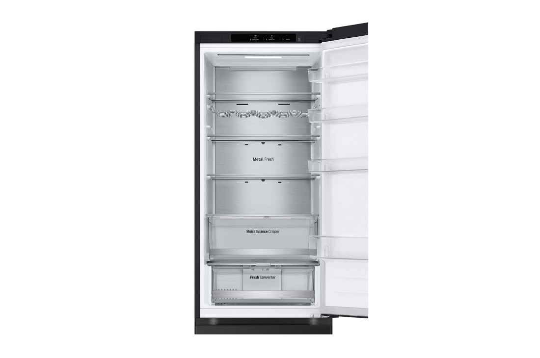 LG 384 л | Холодильник з нижньою морозильною камерою | DoorCooling+ | Fresh Converter | Total No Frost, Вид спереду, двері холодильника відкриті (без їжі), GW-B509FT7W, thumbnail 15