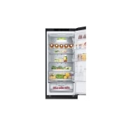 LG 384 л | Холодильник з нижньою морозильною камерою | DoorCooling+ | Fresh Converter | Total No Frost, Вид спереду, двері холодильника відкриті (з їжею), GW-B509FT7W, thumbnail 7