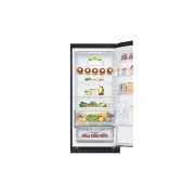 LG 384 л | Холодильник з нижньою морозильною камерою | DoorCooling+ | Fresh Converter | ThinQ, Вид спереду, двері холодильника відкриті (з їжею), GW-B509FXFW, thumbnail 7