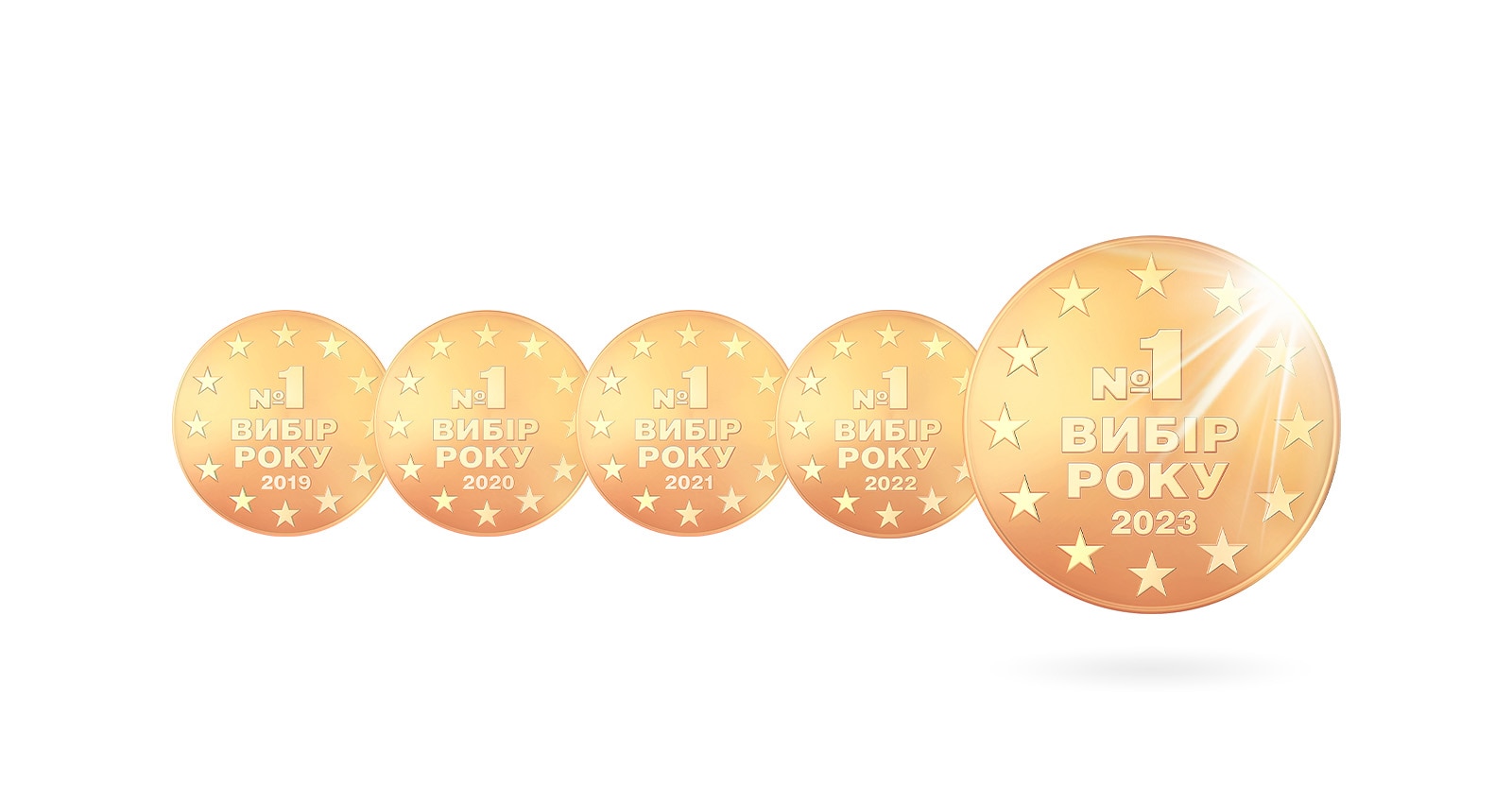 Зображено відео з поворотом кілька разім медалі конкрусу "Вибір Року" 2023.