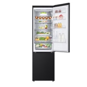 LG 384 л | Холодильник з нижньою морозильною камерою | DoorCooling+| Fresh Balancer | Fresh Converter |ThinQ, Вид спереду, двері холодильника відкриті (з їжею), двері морозильника закриті, GW-B509FXUW, thumbnail 6