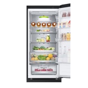 LG 384 л | Холодильник з нижньою морозильною камерою | DoorCooling+| Fresh Balancer | Fresh Converter |ThinQ, Вид спереду, двері холодильника відкриті (з їжею), GW-B509FXUW, thumbnail 7