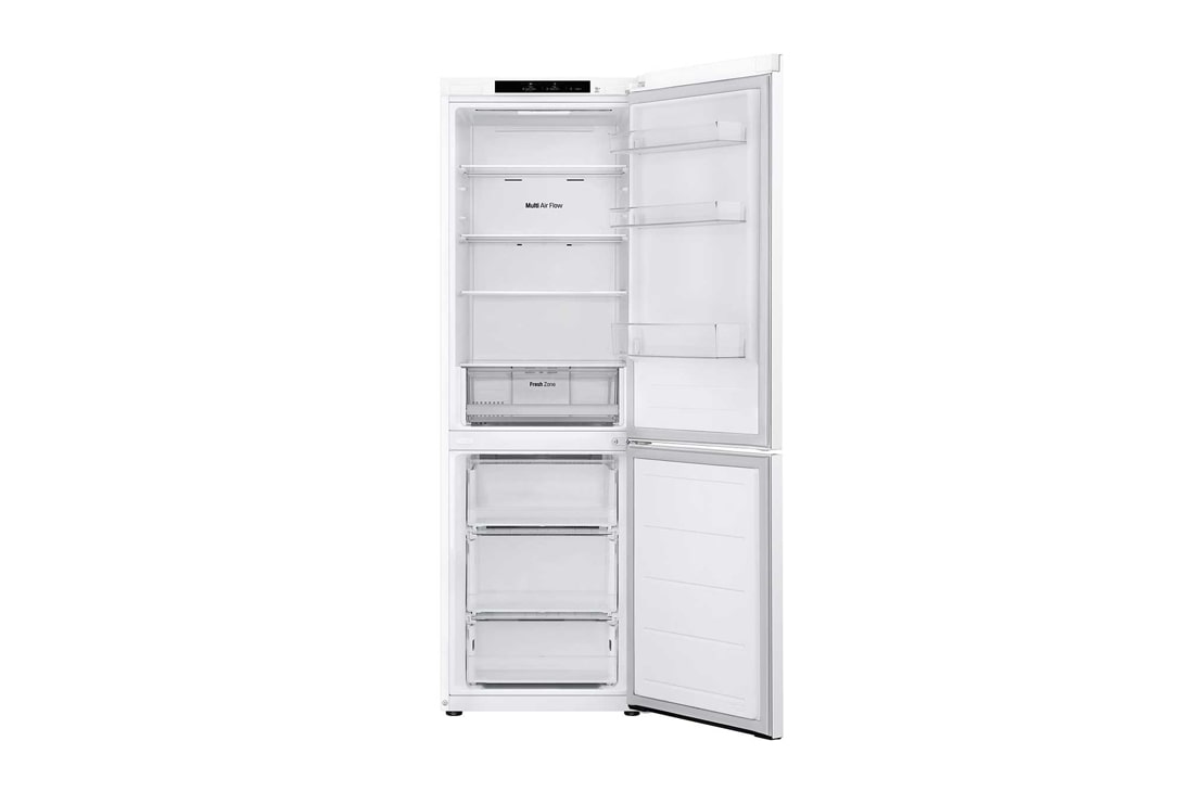 LG 341 л | Холодильник з нижньою морозильною камерою | DoorCooling+ | Інверторний компресор | Total No Frost, FrontAllOpen view, GW-B459FVLW, thumbnail 3