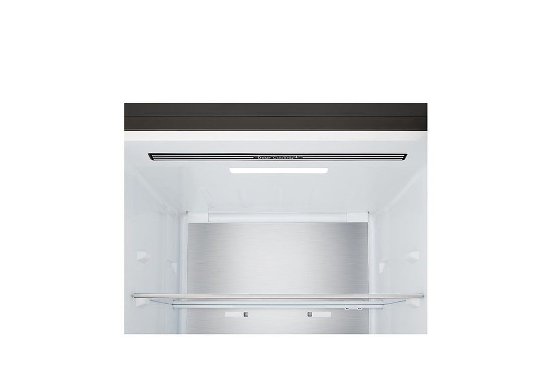 LG 375 л | Холодильник з нижньою морозильною камерою | DoorCooling+ | FRESHBalancer™ | LG ThinQ, Вид спереду, двері холодильника відкриті (з їжею), двері морозильника закриті, GC-B509ETSM, thumbnail 6