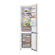 LG 375 л | Холодильник з нижньою морозильною камерою | DoorCooling+ | FRESHBalancer™ | LG ThinQ, Вид спереду, усі двері холодильника відкриті (з їжею), GC-B509EESM, thumbnail 2