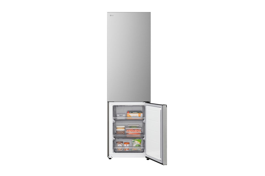 LG 375 л | Холодильник з нижньою морозильною камерою | DoorCooling+ | FRESHBalancer™ | LG ThinQ, Вид зліва на висувні ящики, зони свіжості, GC-B509EMSM, thumbnail 9