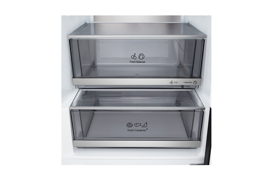 LG 375 л | Холодильник з нижньою морозильною камерою | DoorCooling+ | FRESHBalancer™ | LG ThinQ, Вид зліва (двері зачинені), GC-B509ETKM, thumbnail 10