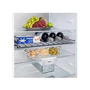 LG 375 л | Холодильник з нижньою морозильною камерою | DoorCooling+ | FRESHBalancer™ | LG ThinQ, Вид спереду, двері холодильника відкриті (з їжею), GC-B509ETKM, thumbnail 7