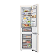 LG 375 л | Холодильник з нижньою морозильною камерою | DoorCooling+ | FRESHBalancer™ | LG ThinQ, Вид спереду, усі двері холодильника відкриті (з їжею), GC-B509EEKM, thumbnail 2
