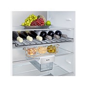LG 375 л | Холодильник з нижньою морозильною камерою | DoorCooling+ | FRESHBalancer™ | LG ThinQ, Вид спереду, двері холодильника відкриті (з їжею), двері морозильника закриті, GC-B509EEKM, thumbnail 6