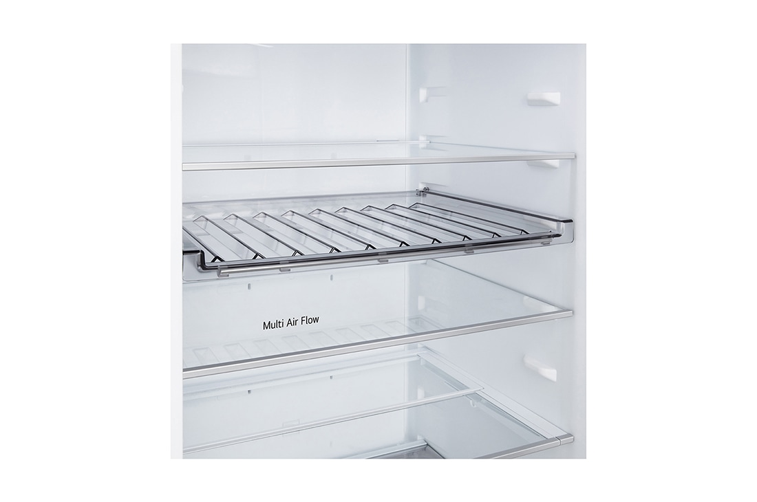 LG 375 л | Холодильник з нижньою морозильною камерою | DoorCooling+ | FRESHBalancer™ | LG ThinQ, Вид спереду, двері холодильника відкриті (з їжею), двері морозильника закриті, GC-B509ETTM, thumbnail 6