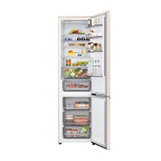 LG 375 л | Холодильник з нижньою морозильною камерою | DoorCooling+ | FRESHBalancer™ | LG ThinQ, Вид спереду, усі двері холодильника відкриті (з їжею), GC-B509EETM, thumbnail 2