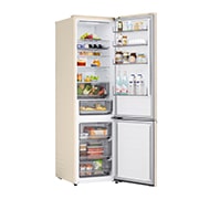 LG 375 л | Холодильник з нижньою морозильною камерою | DoorCooling+ | FRESHBalancer™ | LG ThinQ, Вид зліва на висувні ящики, зони свіжості, GC-B509EETM, thumbnail 9
