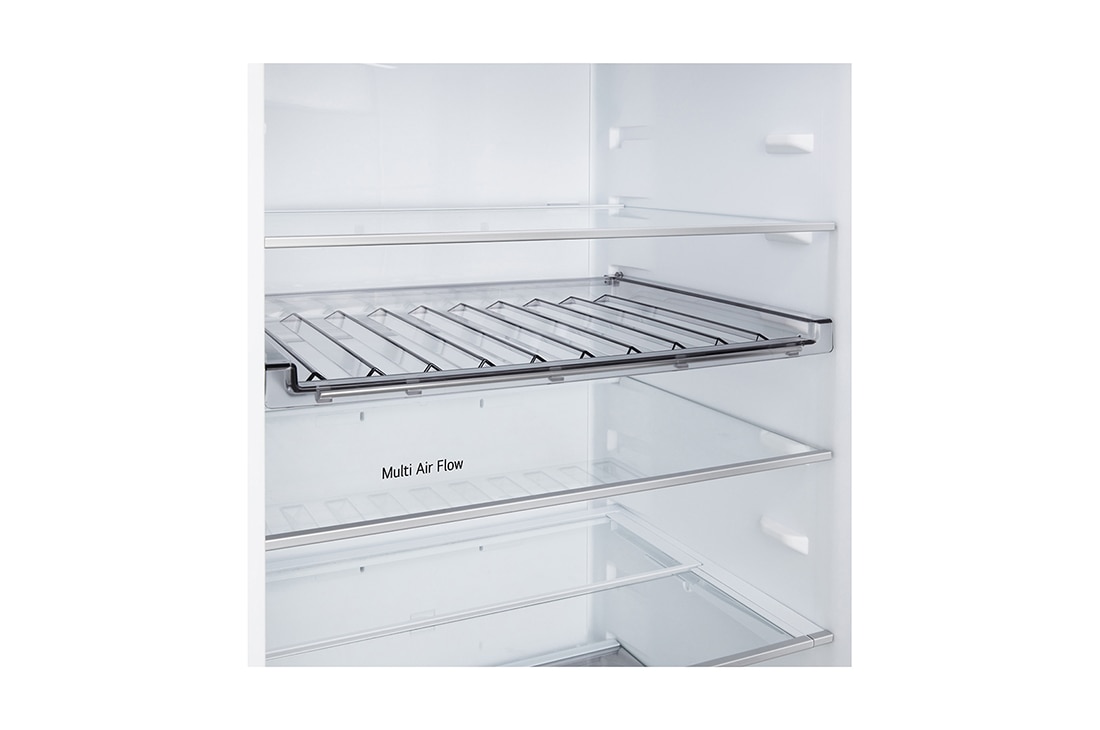 LG 375 л | Холодильник з нижньою морозильною камерою | DoorCooling+ | FRESHBalancer™ | LG ThinQ, Вид спереду, двері холодильника відкриті (з їжею), двері морозильника закриті, GC-B509EMTM, thumbnail 6