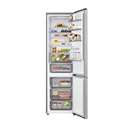 LG 375 л | Холодильник з нижньою морозильною камерою | DoorCooling+ | FRESHBalancer™ | LG ThinQ, Вид спереду, усі двері холодильника відкриті (з їжею), GC-B509EMTM, thumbnail 2