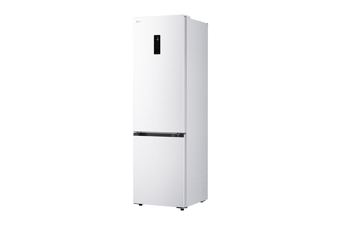 LG 375 л | Холодильник з нижньою морозильною камерою | DoorCooling+ | FRESHBalancer™ | LG ThinQ, Вид зліва, двері холодильника відкриті (з їжею), GC-B509EQTM, thumbnail 11